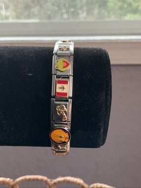Stainless Steel Italian Charm Link Bracelet fully loaded Y2K
